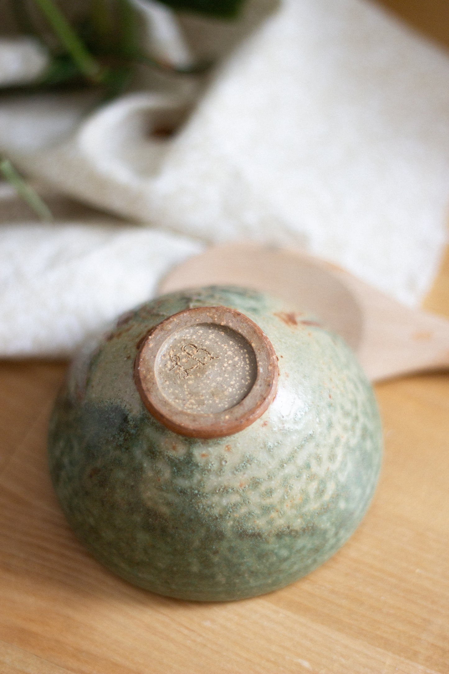 Hand-thrown Pottery Dish {Green + Rust}