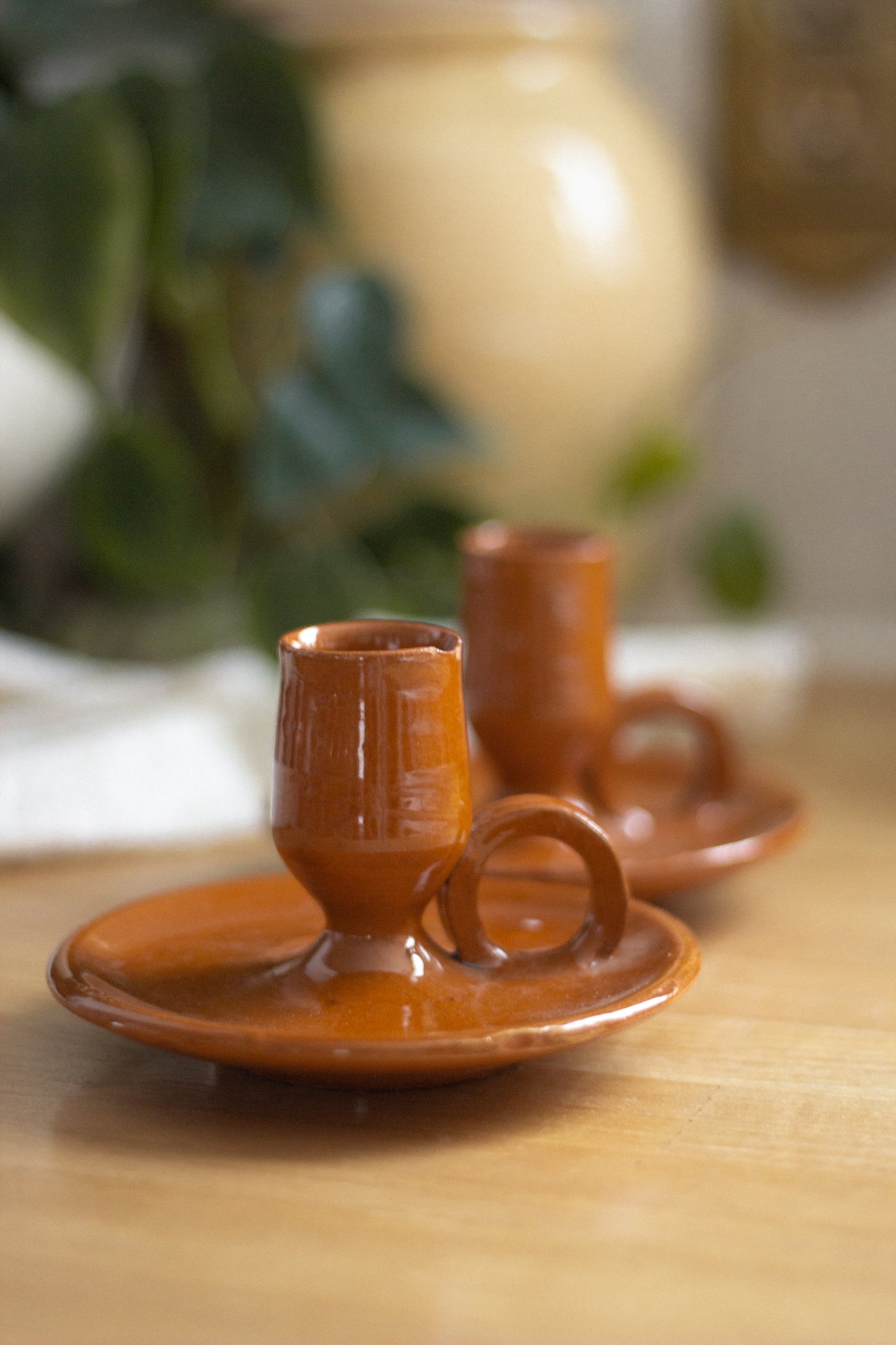 Bohemian Clay Candlestick Holders