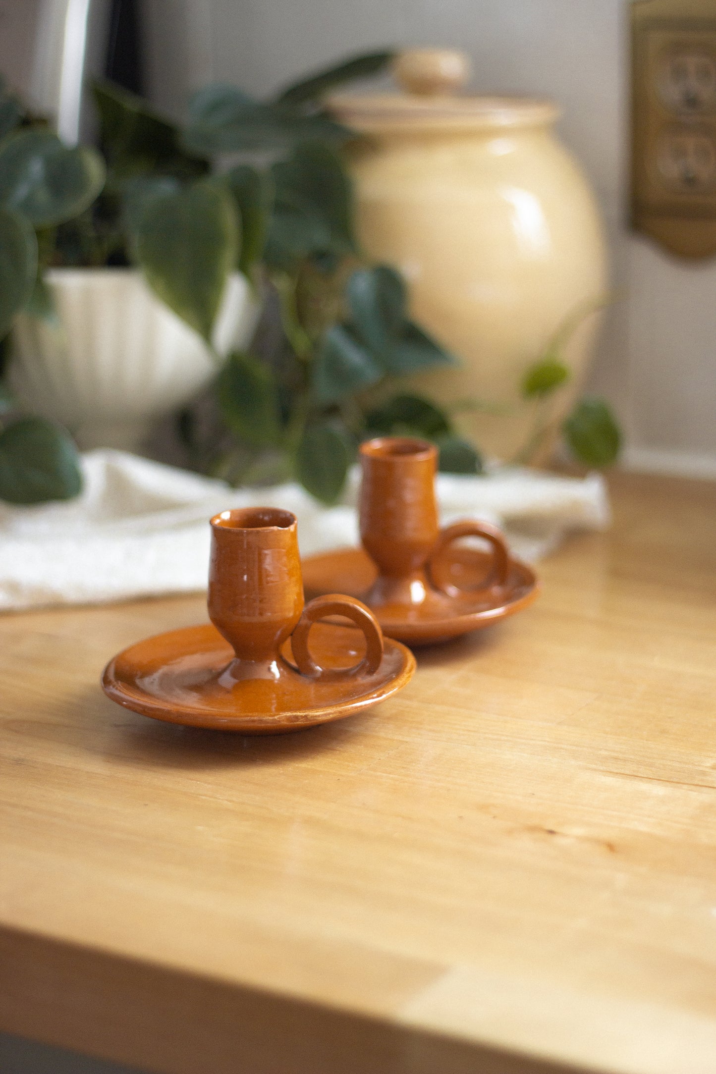 Bohemian Clay Candlestick Holders