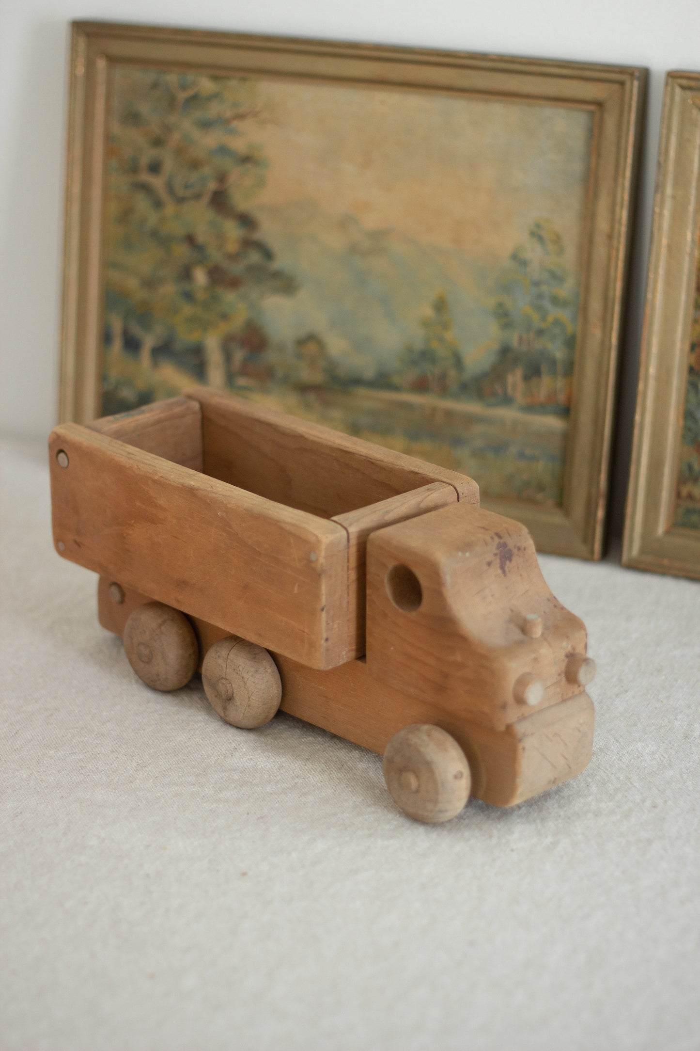Antique Wooden Toy Dump Truck | Vintage