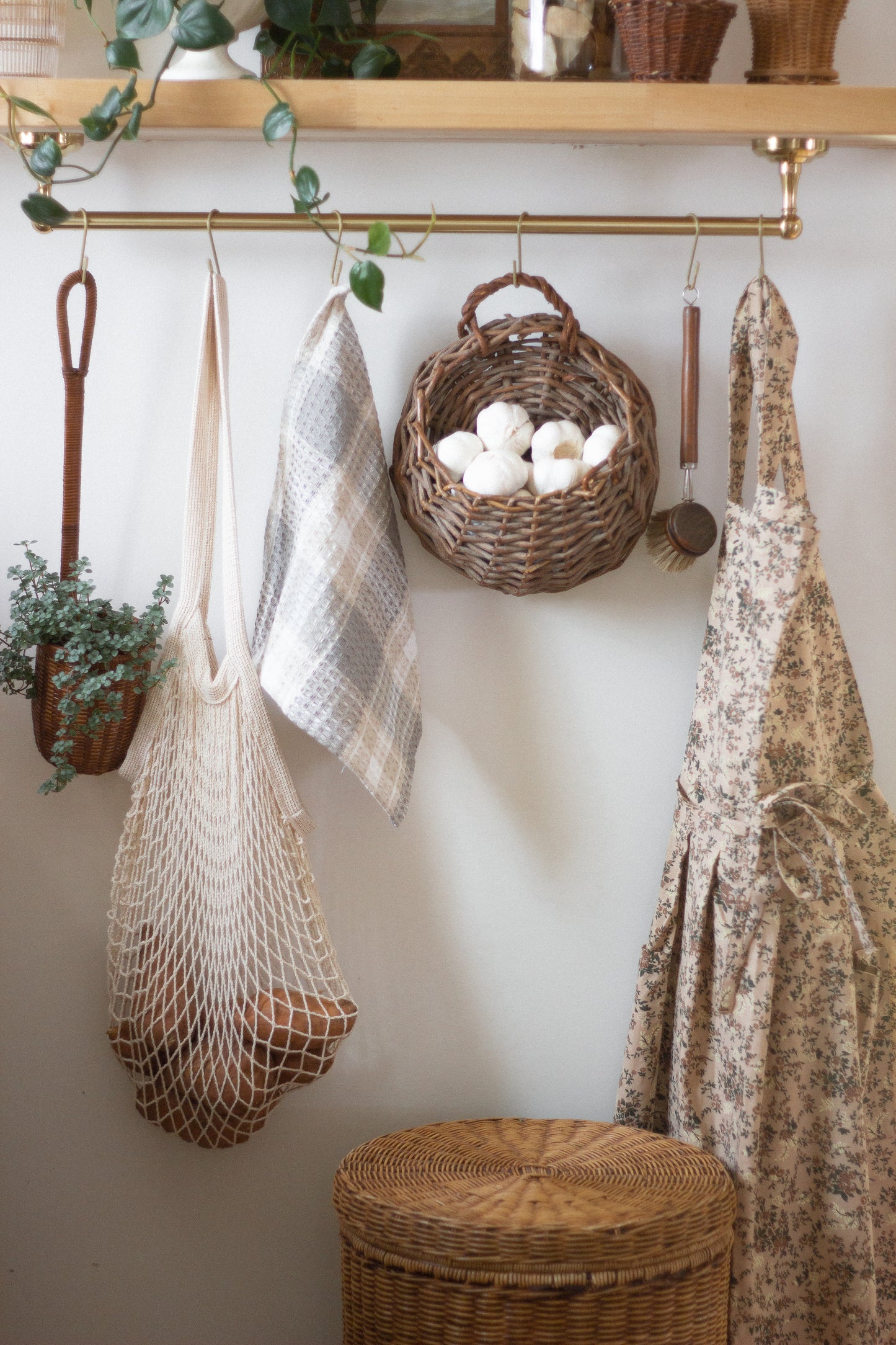 Antique Hanging Garlic Basket