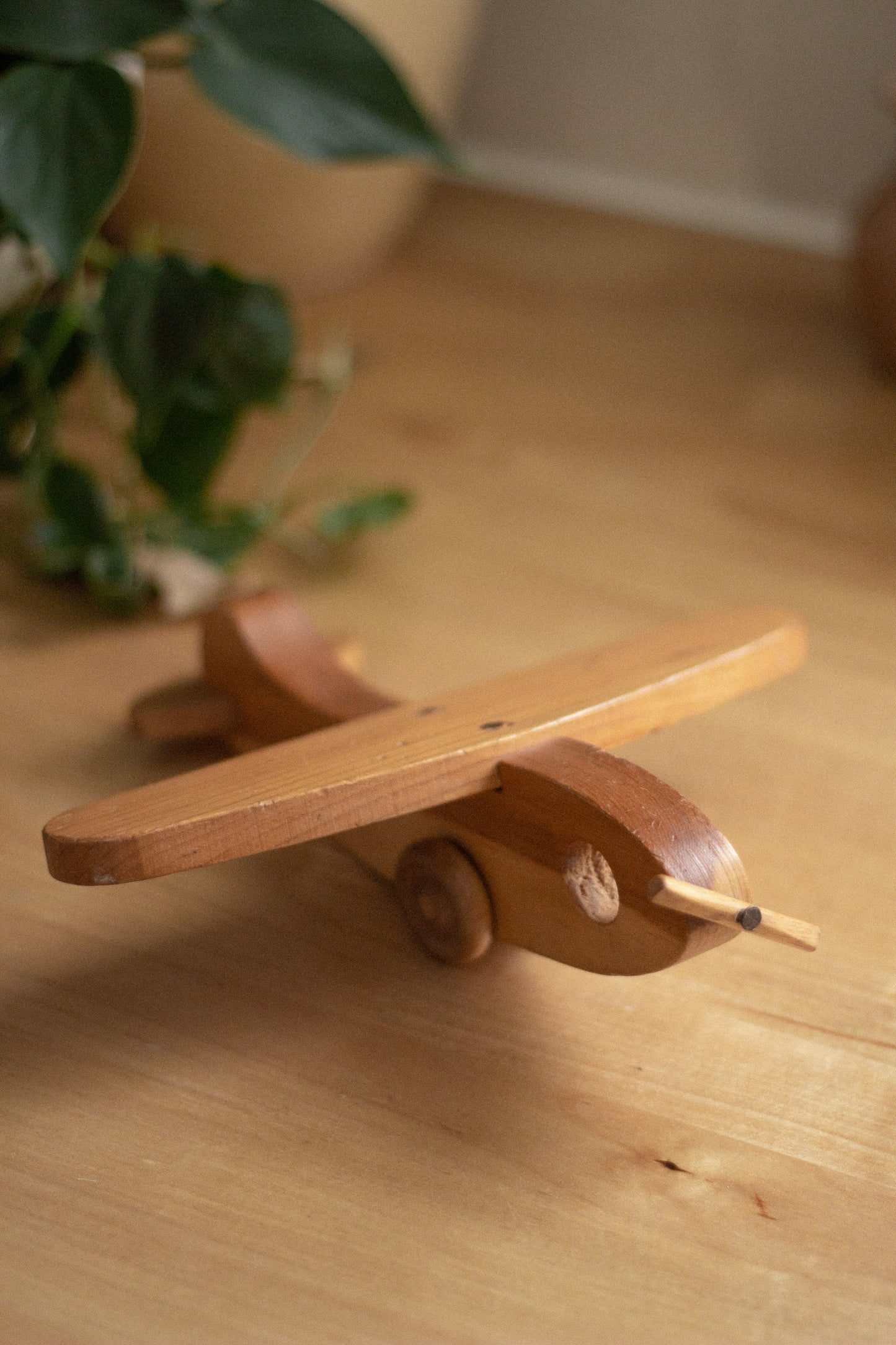 Vintage Wooden Airplane Toy