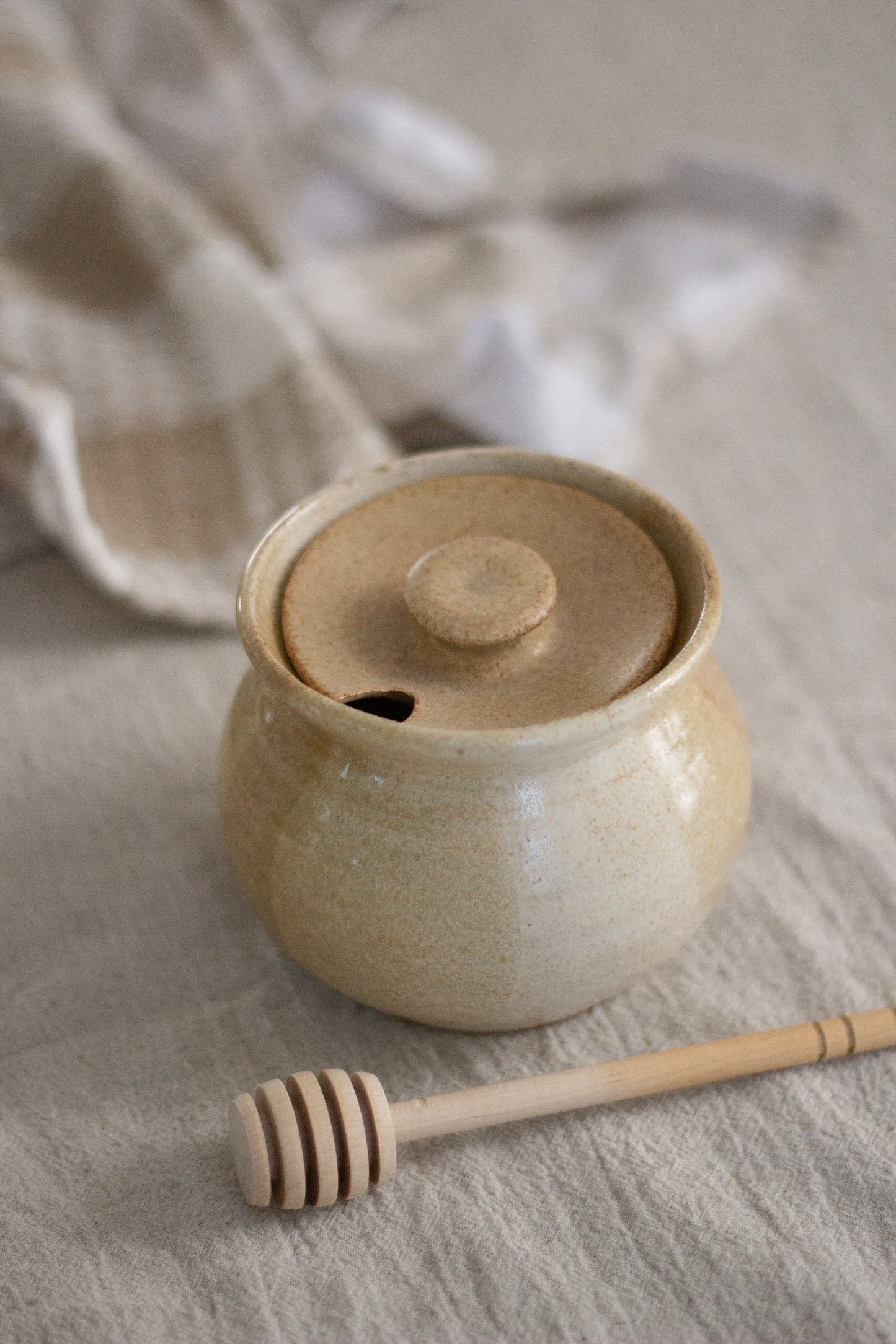 Earthenware Pottery Honey Jar