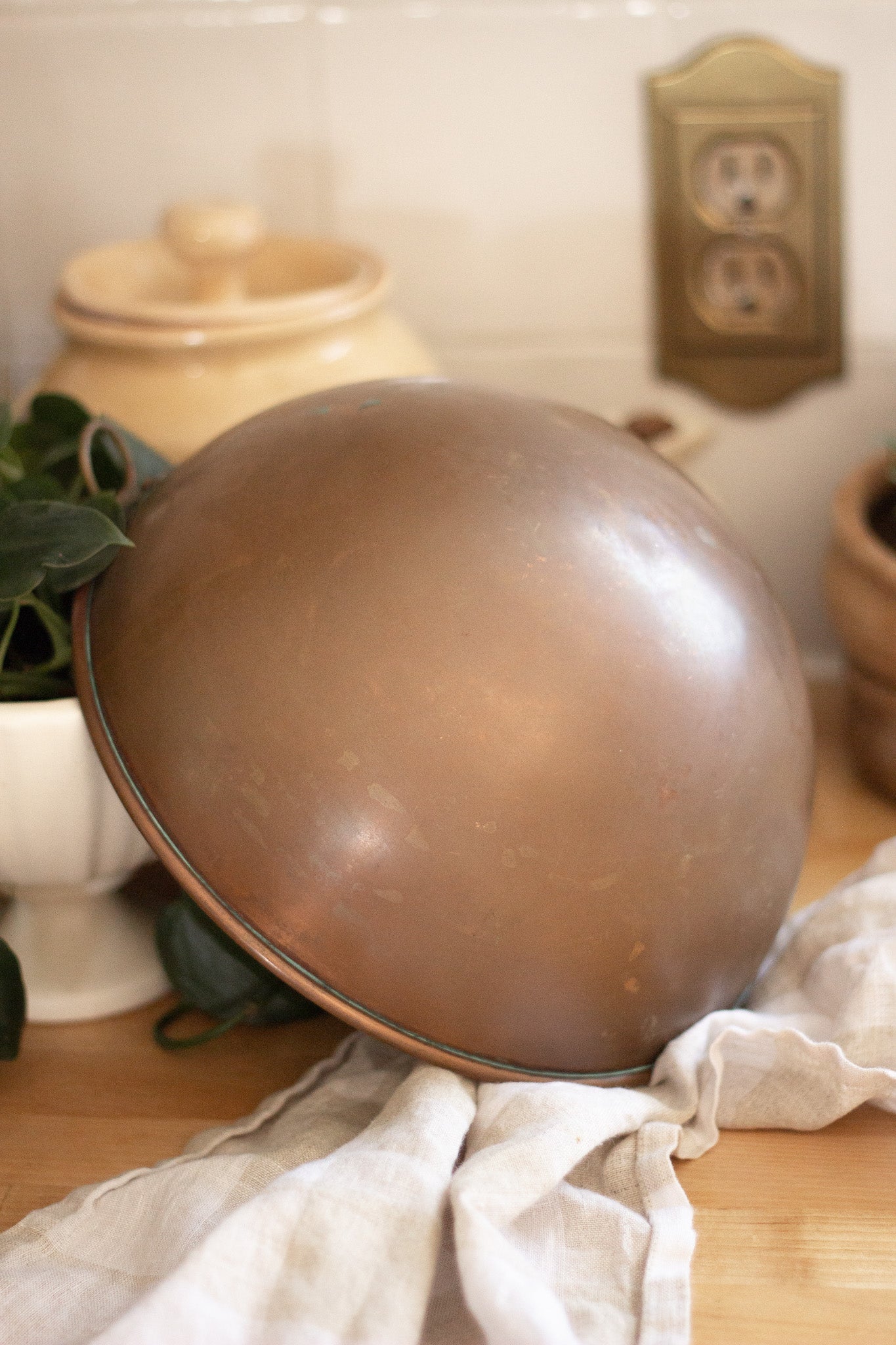 Large Copper Hangable Bowl