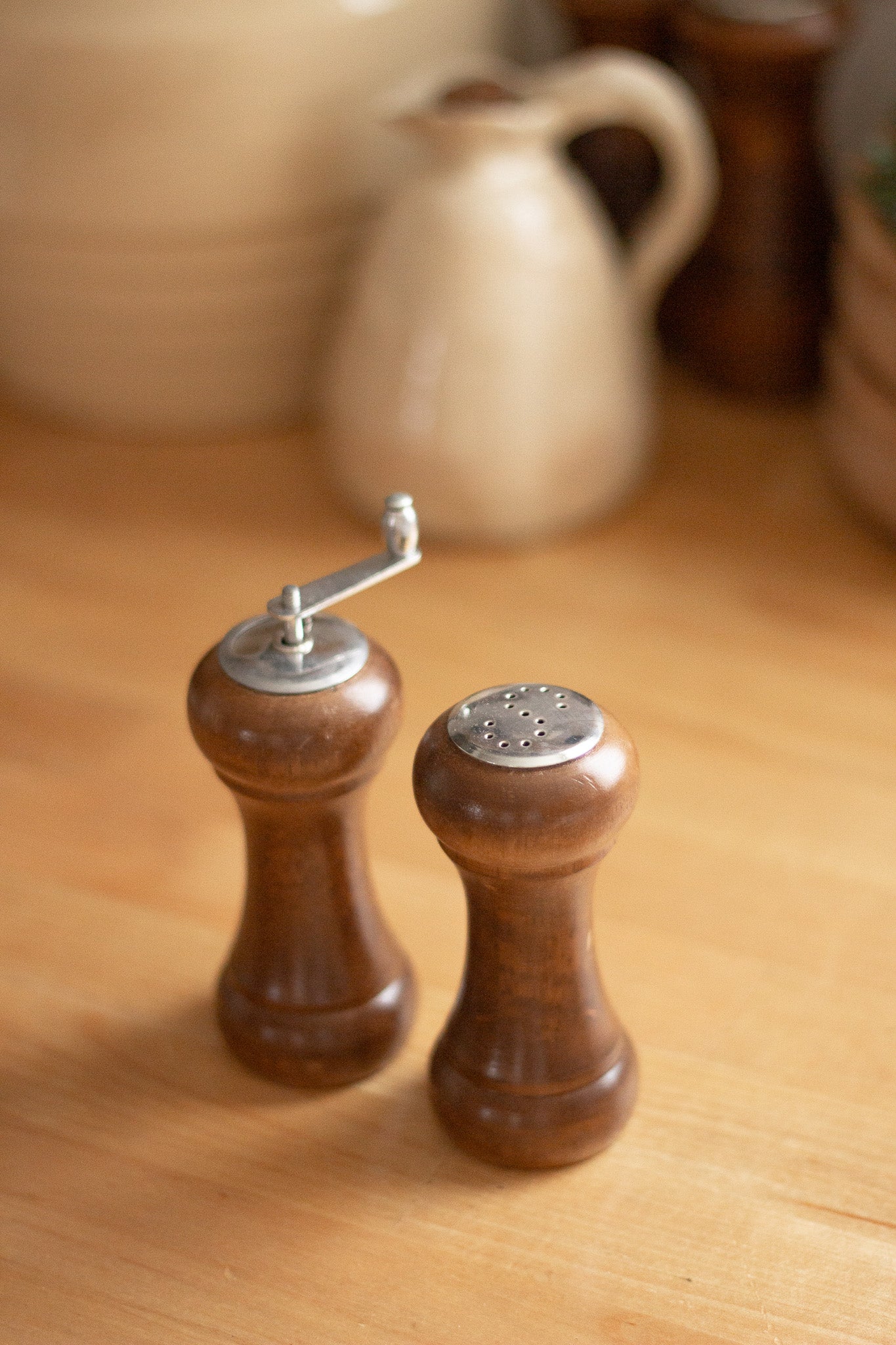 Vintage Salt & Pepper Shakers | Wooden