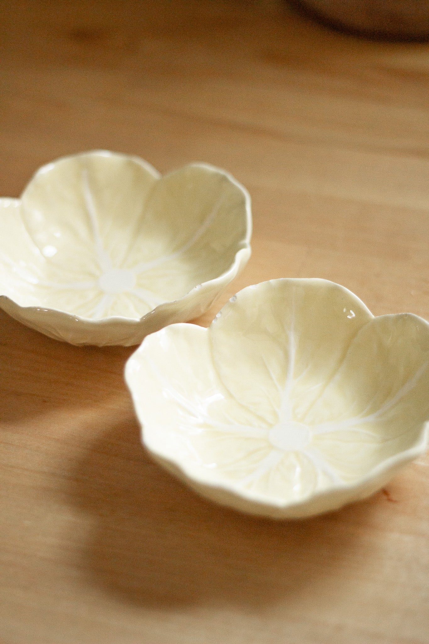 Yellow Porcelain Flower Bowls