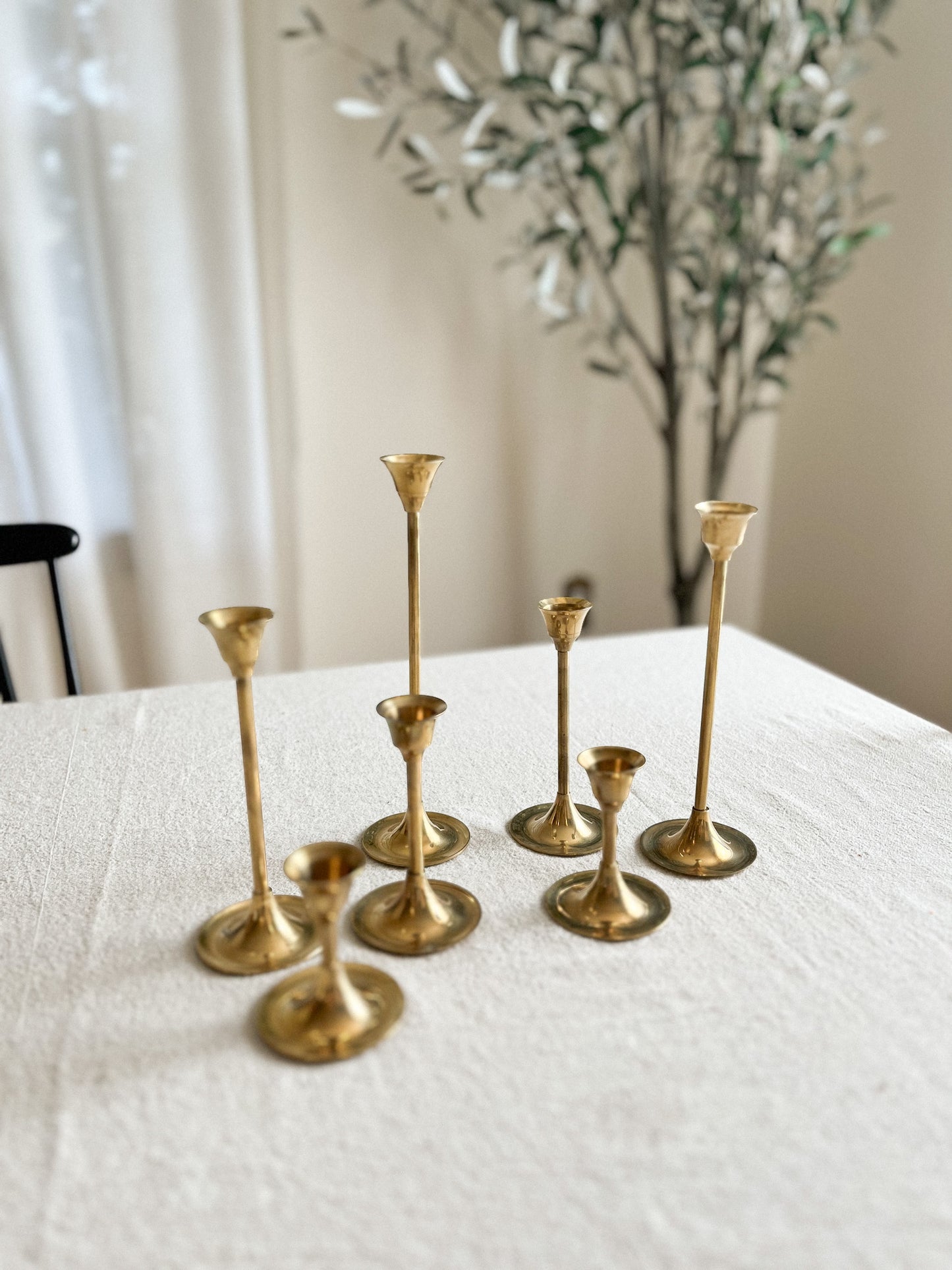 Brass 7pc Candlestick Set