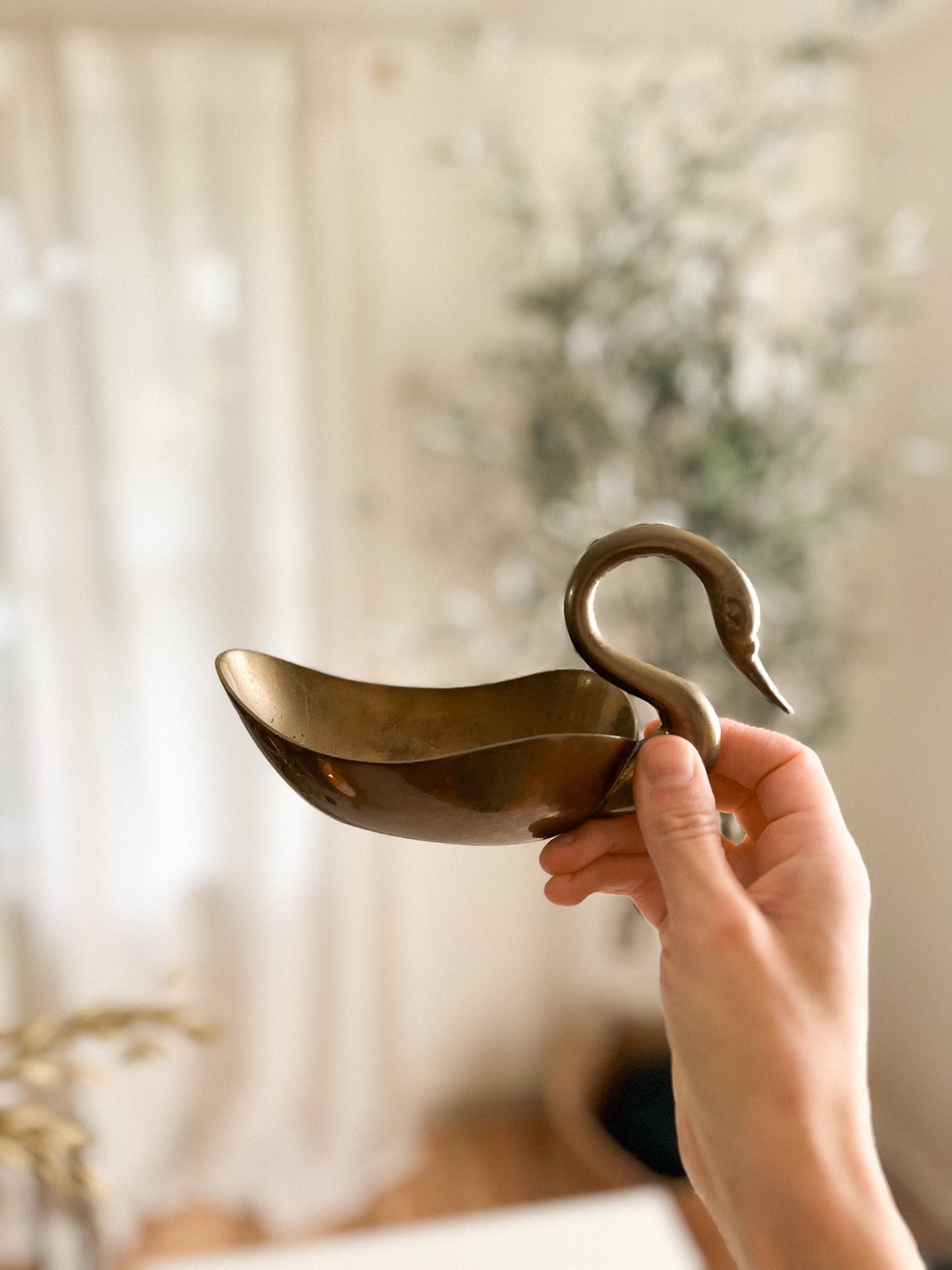 Solid Brass Swan Soap Dish